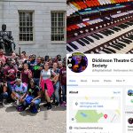 Group of Upward Bound Classic students and image of Dickinson Theatre Organ Society Facebook page