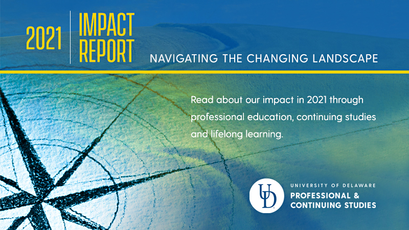 UD PCS 2021 Impact Report cover. Navigating the changing landscape