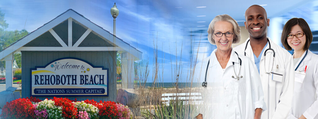 Rehoboth Beach sign, beach, doctors