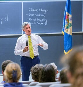 Delaware Gov. John Carney speaks before high school students