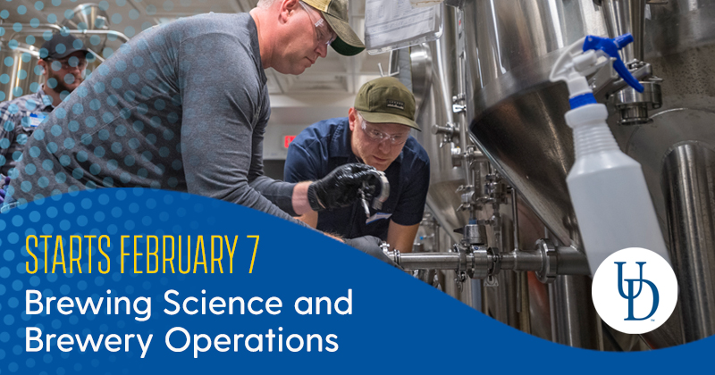Teacher and student get some hands-on experience in a brewery.